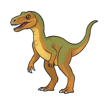 AI generated Velociraptor Hand Drawn Cartoon Style Illustration png