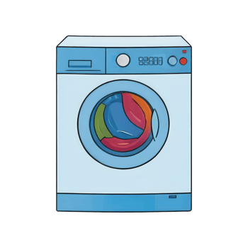 AI generated Washing Machine Hand Drawn Cartoon Style Illustration png