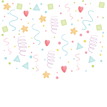 Confetti celebration explosion birthday party colorful isolated on transparent background png