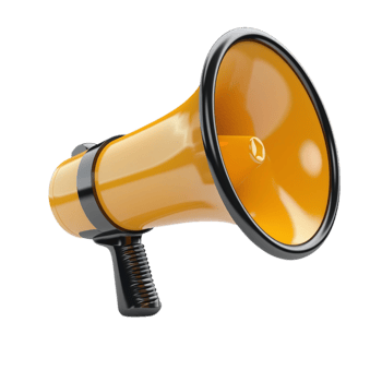 AI generated Yellow megaphone isolated on transparent background, perfect for announcements, sales, and marketing png