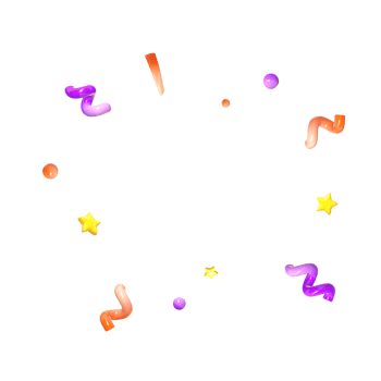 3d cute confetti explosion pop text effect png