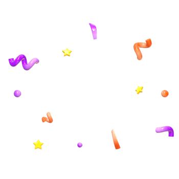 3d cute confetti explosion pop text effect png