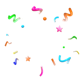 3d cute confetti explosion pop text effect png