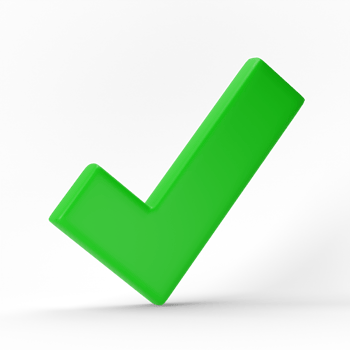 Like or correct symbol, checkmark button, mobile app icon. Icon isolated on transparent background 3d render illustration png