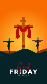 Good Friday Peace of Holy Week Social Media Post, Web Banner, Status, Story vector