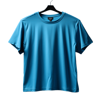 AI generated Blank Blue T-shirt with Hanger on Transparent Background Background. Short Sleeve T-shirt. Generative Ai png