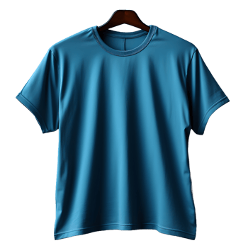 AI generated Blank Blue T-shirt with Hanger on Transparent Background Background. Short Sleeve T-shirt. Generative Ai png