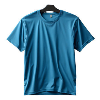 AI generated Blank Blue T-shirt with Hanger on Transparent Background Background. Short Sleeve T-shirt. Generative Ai png