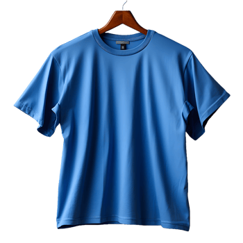 AI generated Blank Blue T-shirt with Hanger on Transparent Background Background. Short Sleeve T-shirt. Generative Ai png