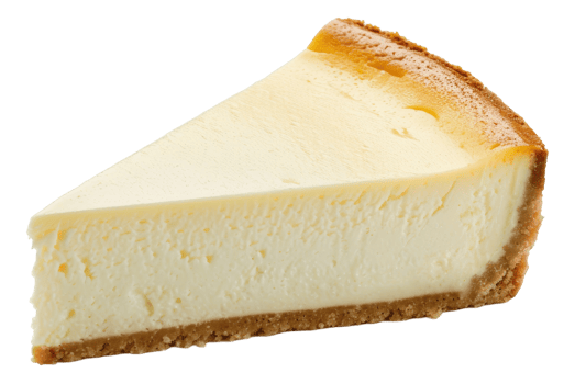 AI generated Classic creamy cheesecake slice on transparent background - stock png. png