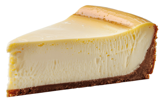 AI generated Classic creamy cheesecake slice on transparent background - stock png. png