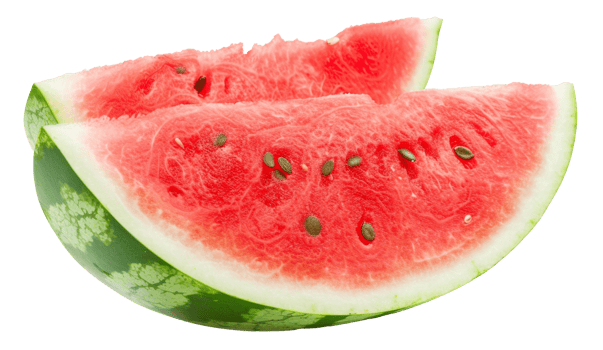 AI generated Juicy watermelon slice with black seeds on transparent background - stock png. png