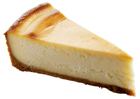 AI generated Classic creamy cheesecake slice on transparent background - stock png. png
