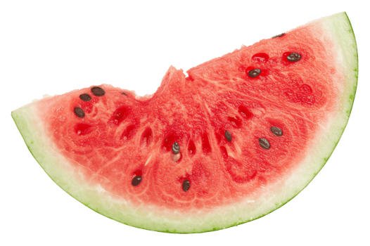 AI generated Juicy watermelon slice with black seeds on transparent background - stock png. png