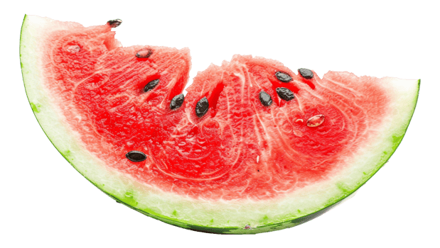 AI generated Juicy watermelon slice with black seeds on transparent background - stock png. png