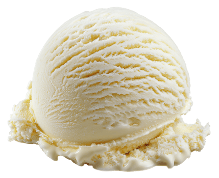 AI generated Vanilla ice cream scoop with textured swirls on transparent background - stock png. png