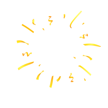 3d golden confetti pop png