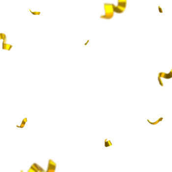 3d golden confetti pop png