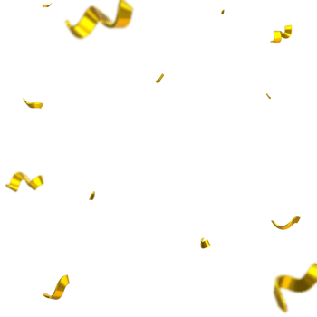 3d golden confetti pop png