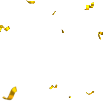 3d golden confetti pop png