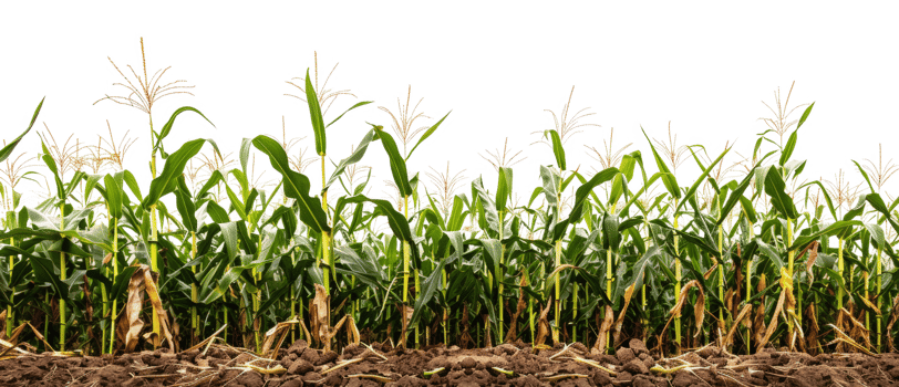 AI generated Lush cornfield on transparent background - stock png. png