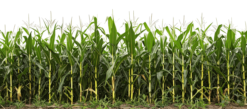 AI generated Lush cornfield on transparent background - stock png. png