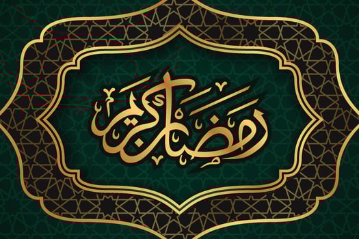 Ramadan kareem arabic calligraphy, islamic pattern background vector design