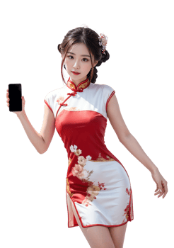 AI generated Women Cheongsam dress, Chinese New Year, PNG Transparent background, AI Generative