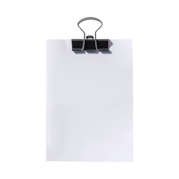 AI generated Blank paper with paper clip isolated on transparent background png