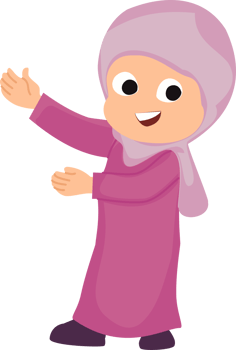 cute muslim girl character using veil or cute happy muslim girl cartoon png