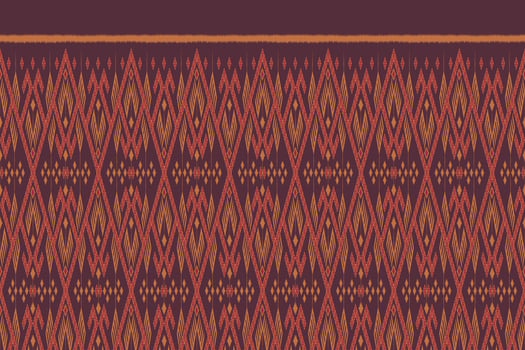 Geometric Ethnic Traditional Oriental Ikat Seamless Pattern on Purple Background.  Vector Illustration embroidery style design for fabric, carpet, textile, wrapping, wallpaper, and background