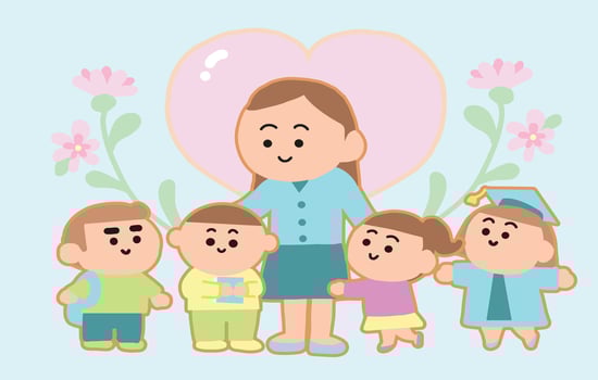 Happy Teacher's day cartoon style. vector
