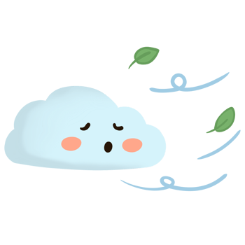 cartoon cloud with leaves on transparent background png