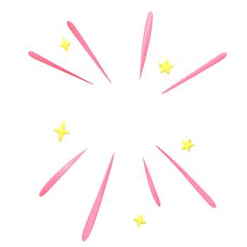 3d cute pink confetti pop png