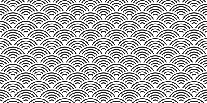 Japan wave seamless pattern vector japanese scarf isolated cartoon tile wallpaper repeat background illustration doodle design