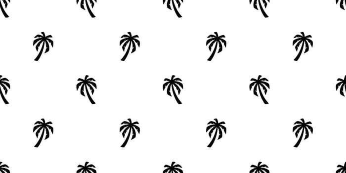 palm tree seamless pattern coconut tree vector island tropical ocean beach summer scarf isolated cartoon tile background repeat wallpaper illustration design