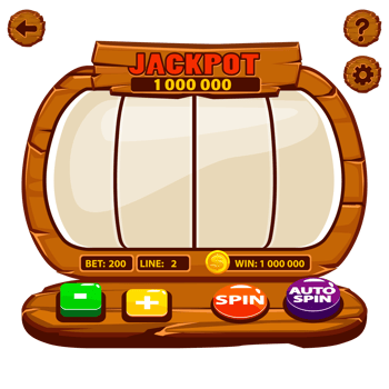 Wooden Lucky Empty Slot Machine. Casino Fortune, Spin Wheel for Gambling. UI for 2D game png