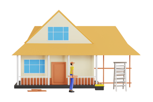 Home renovation 3d illustration. home improvement 3d illustration png