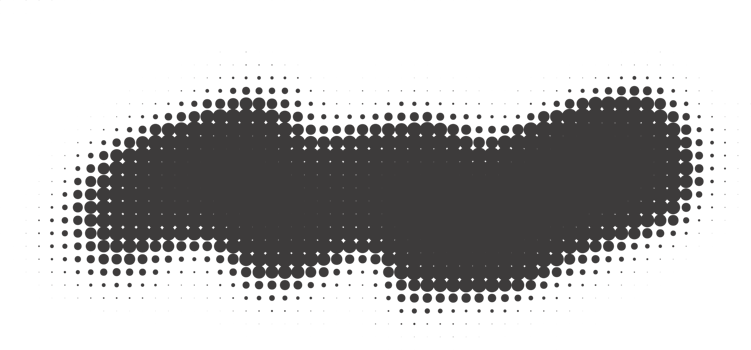 Halftone dotted shape. Paint blob with noisy effect. Abstract splatter stroke png
