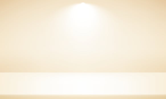 Cream studio room background. Empty room with spotlight effect. Use for product display presentation, cosmetic display mockup, showcase, media banner, etc. illustration. vector