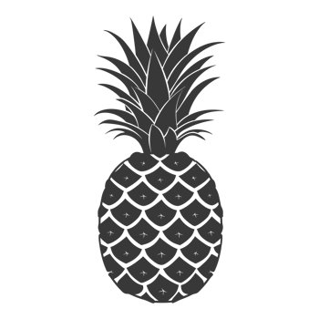 AI generated Silhouette Pineapple Fruit black color only png
