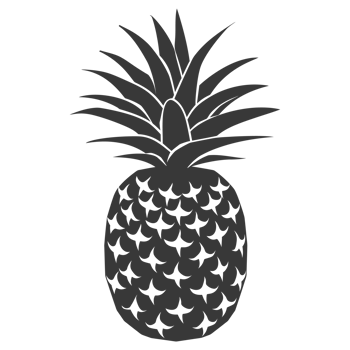 AI generated Silhouette Pineapple Fruit black color only png