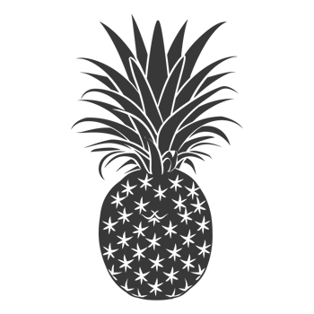 AI generated Silhouette Pineapple Fruit black color only png
