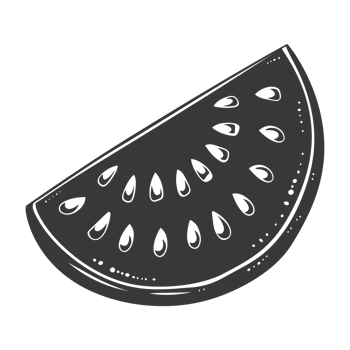 AI generated Silhouette Watermelon Fruit black color only png