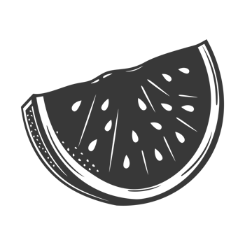 AI generated Silhouette Watermelon Fruit black color only png