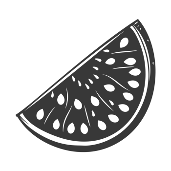 AI generated Silhouette Watermelon Fruit black color only png