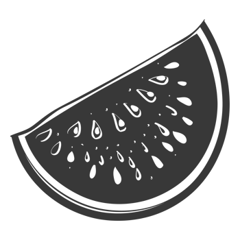 AI generated Silhouette Watermelon Fruit black color only png