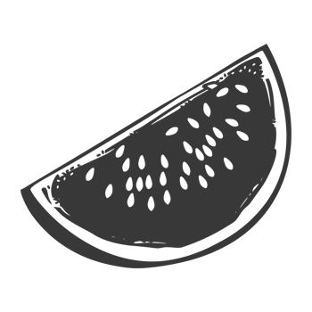 AI generated Silhouette Watermelon Fruit black color only png