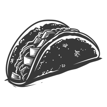 AI generated Silhouette taco food black color only png