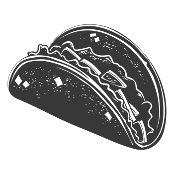 AI generated Silhouette taco food black color only png